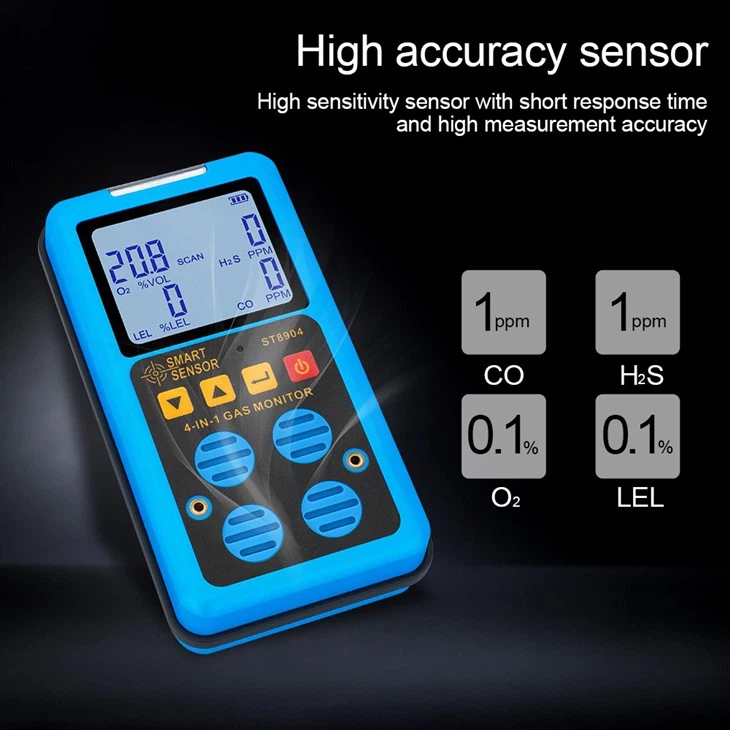 Professional 4 in 1 Multifunctional Gas Detector